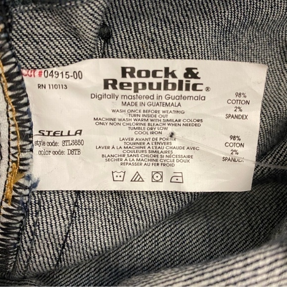 Rock & Republic Stella Dark Indigo Blue Jeans Size 30 - Picture 6 of 8
